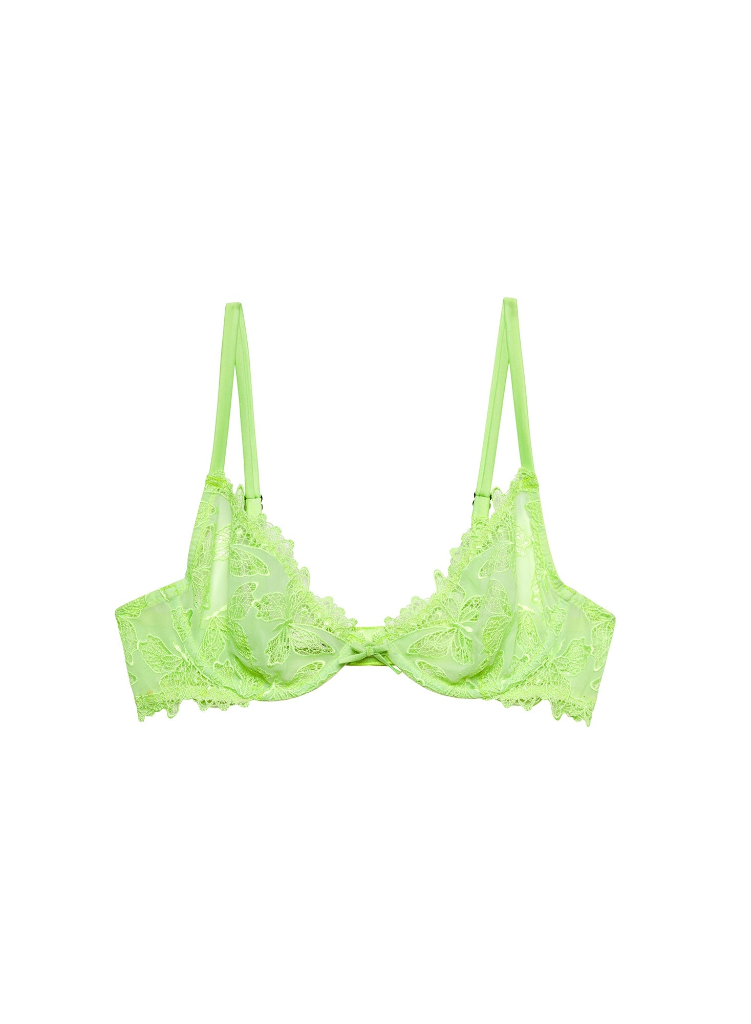 Fleur du Mal Light Neon Green Papillon Demi Bra