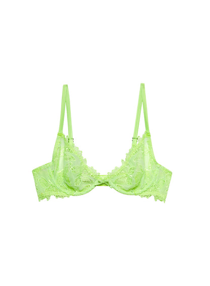 Fleur du Mal Light Neon Green Papillon Demi Bra