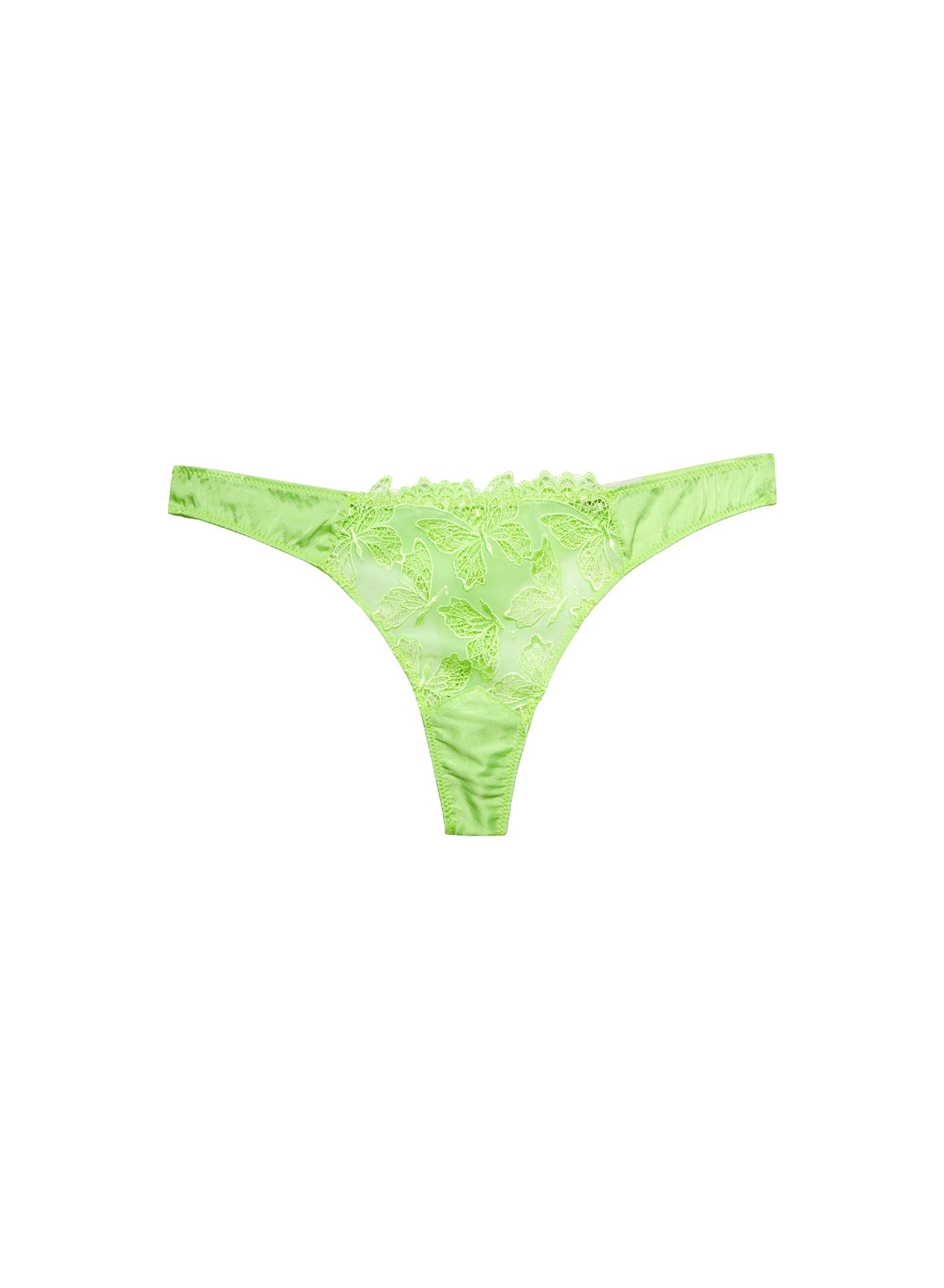 Fleur du Mal Light Neon Green Papillon Thong