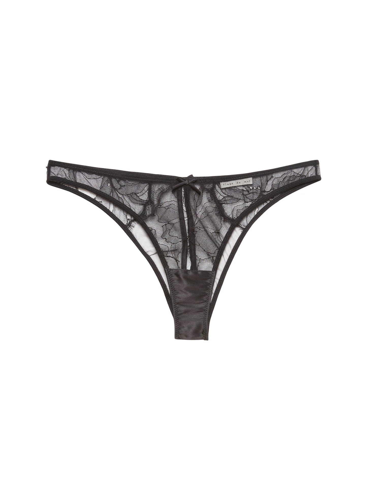 Fleur du Mal Black Sophia Lace Ouvert Cheeky