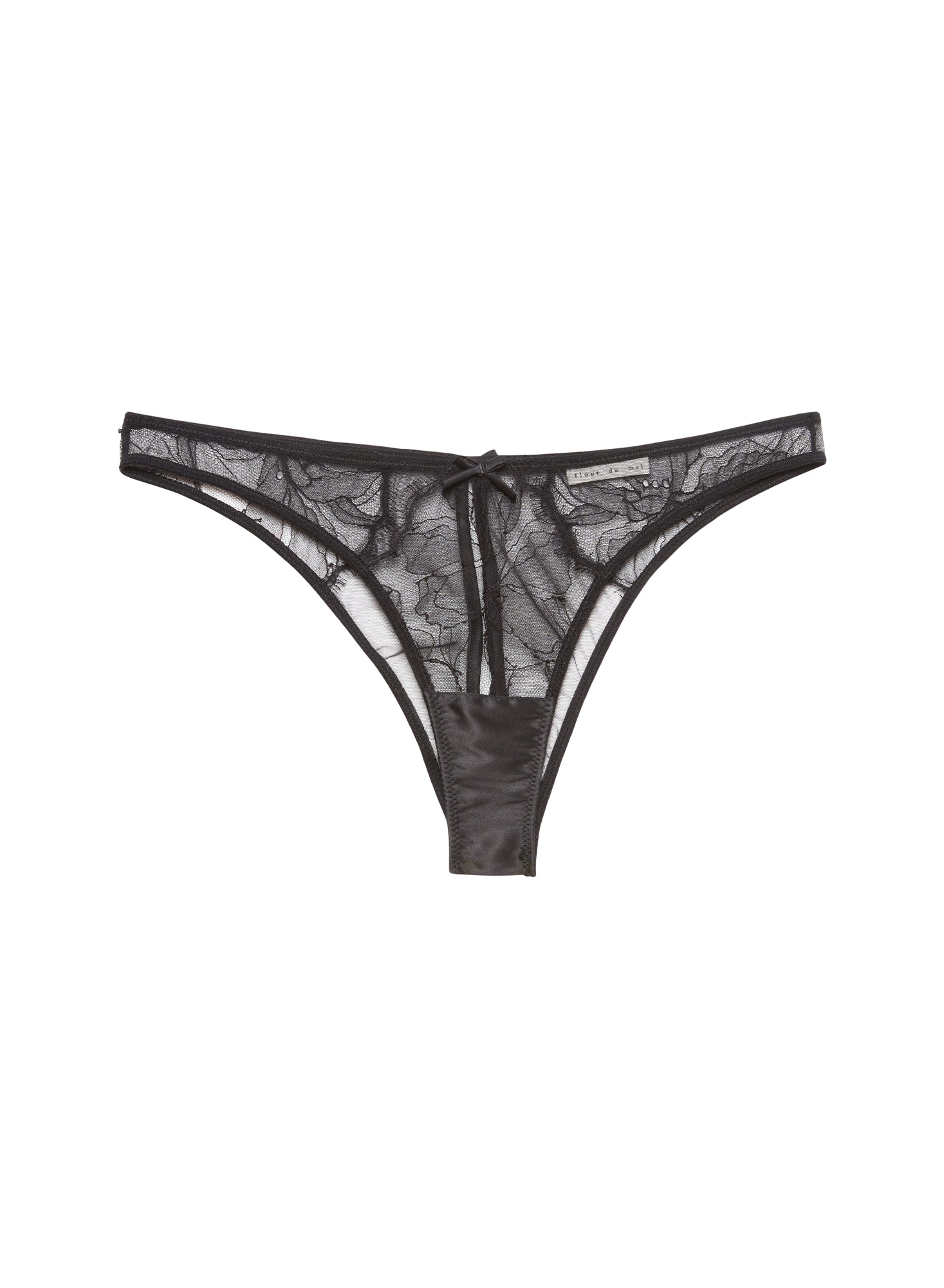 Fleur du Mal Black Sophia Lace Ouvert Cheeky