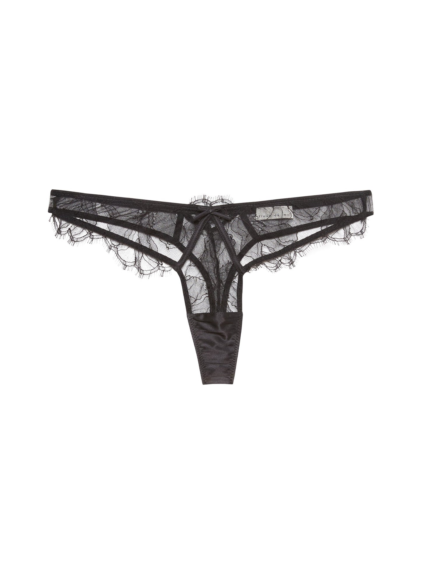 Fleur du Mal Black Sophia Lace Thong
