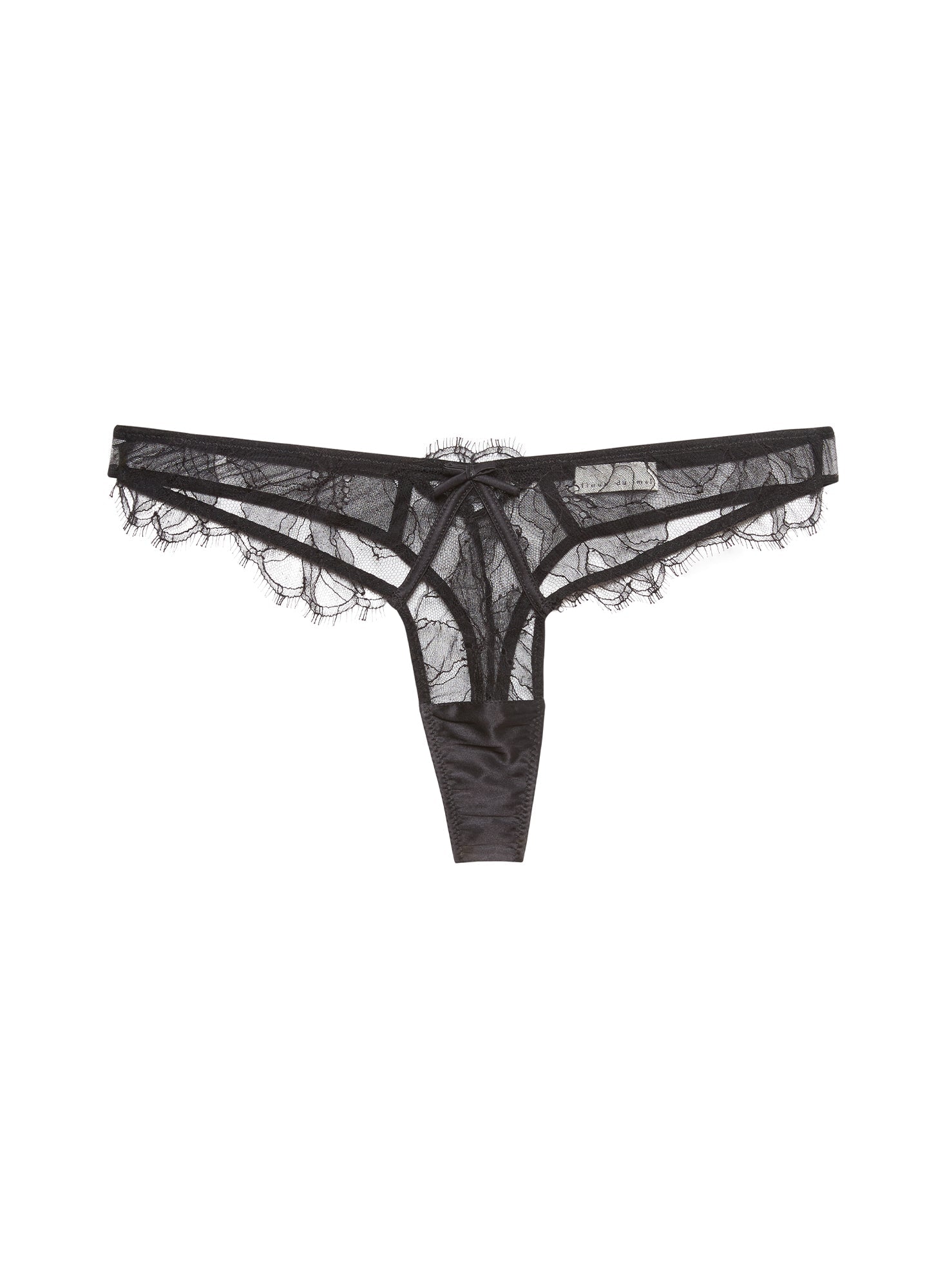 Fleur du Mal Black Sophia Lace Thong