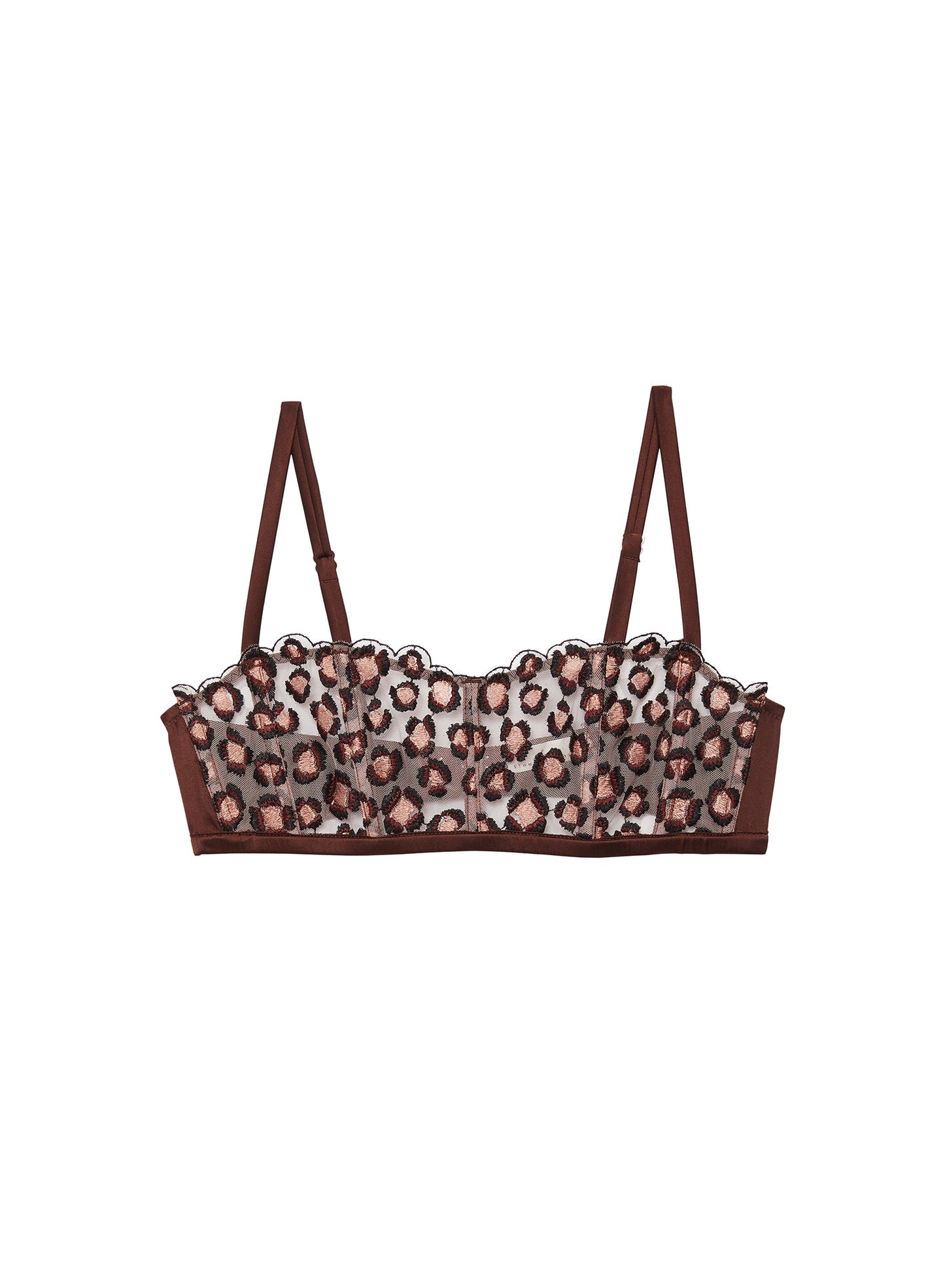 Fleur du Mal Leopard Embroidery Boned Bralette