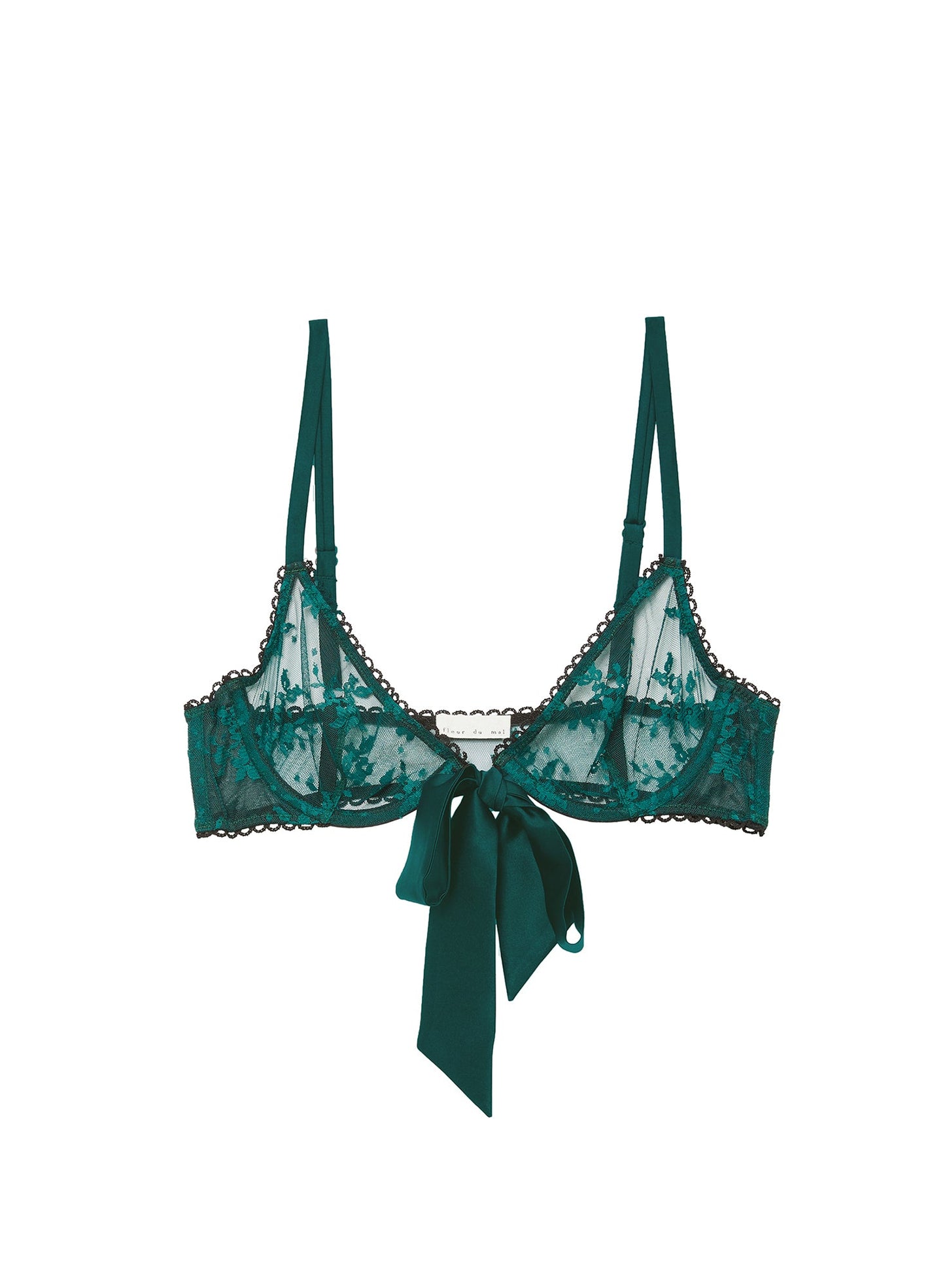 Fleur du Mal Crystal Teal Untie Me Demi Bra