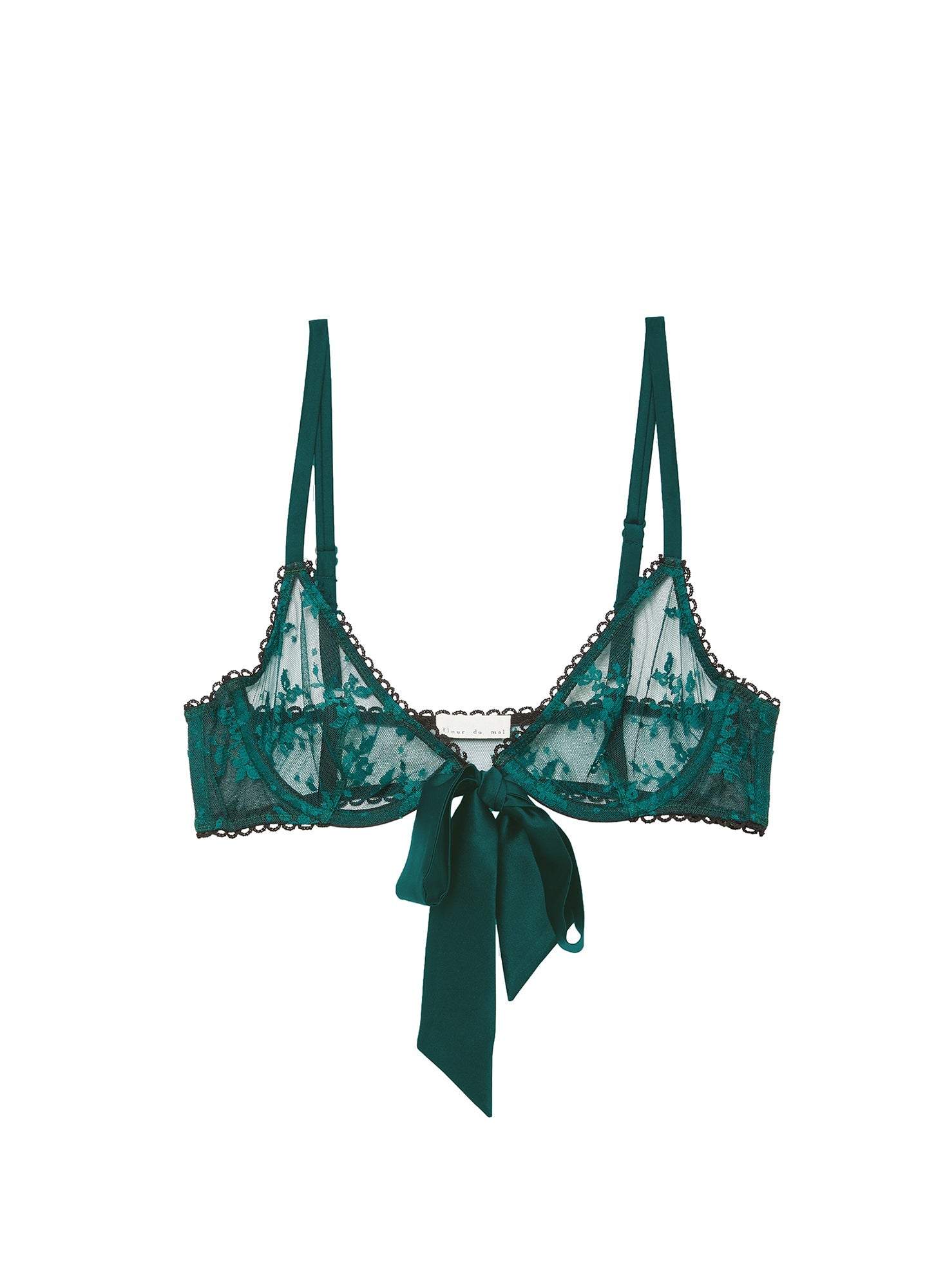 Fleur du Mal Crystal Teal Untie Me Demi Bra
