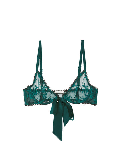 Fleur du Mal Crystal Teal Untie Me Demi Bra