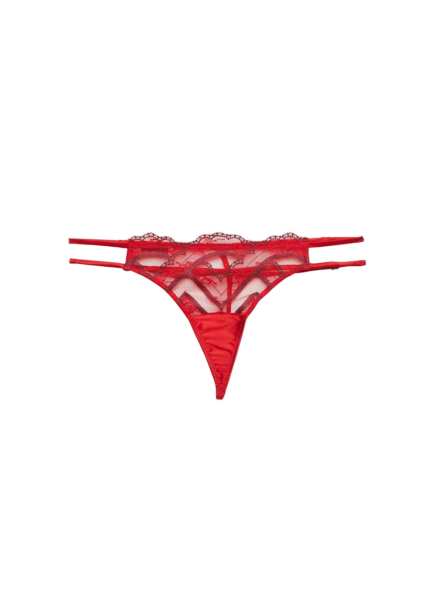 Fleur du Mal Rouge Hendrix Embroidery V-String