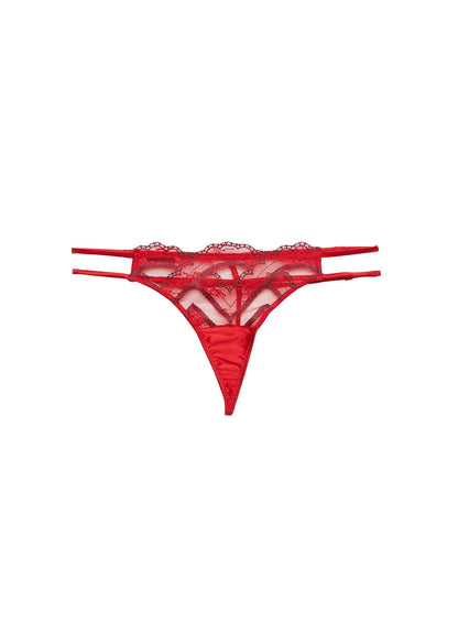 Fleur du Mal Rouge Hendrix Embroidery V-String