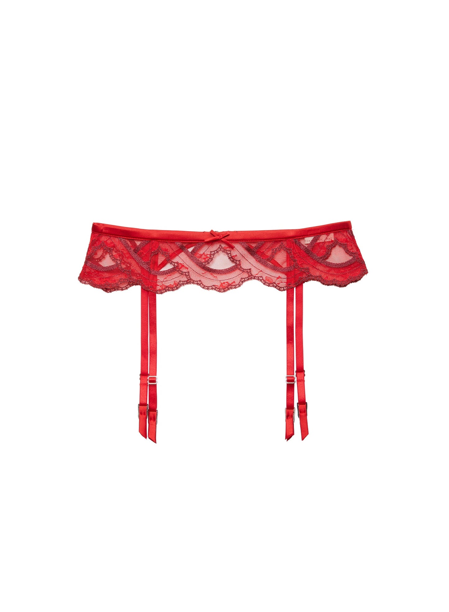 Fleur du Mal Rouge Hendrix Embroidery Garter Belt