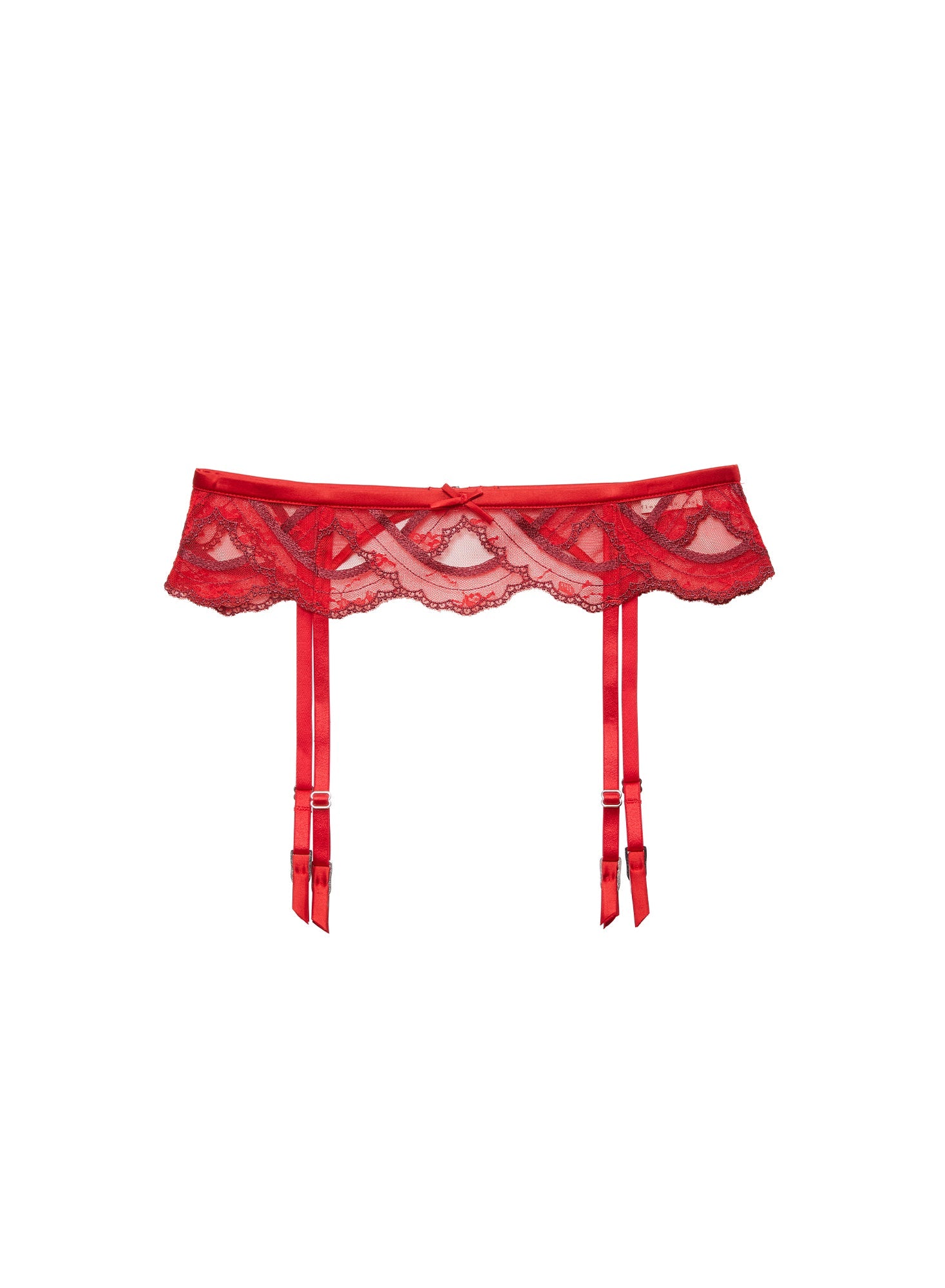 Fleur du Mal Rouge Hendrix Embroidery Garter Belt