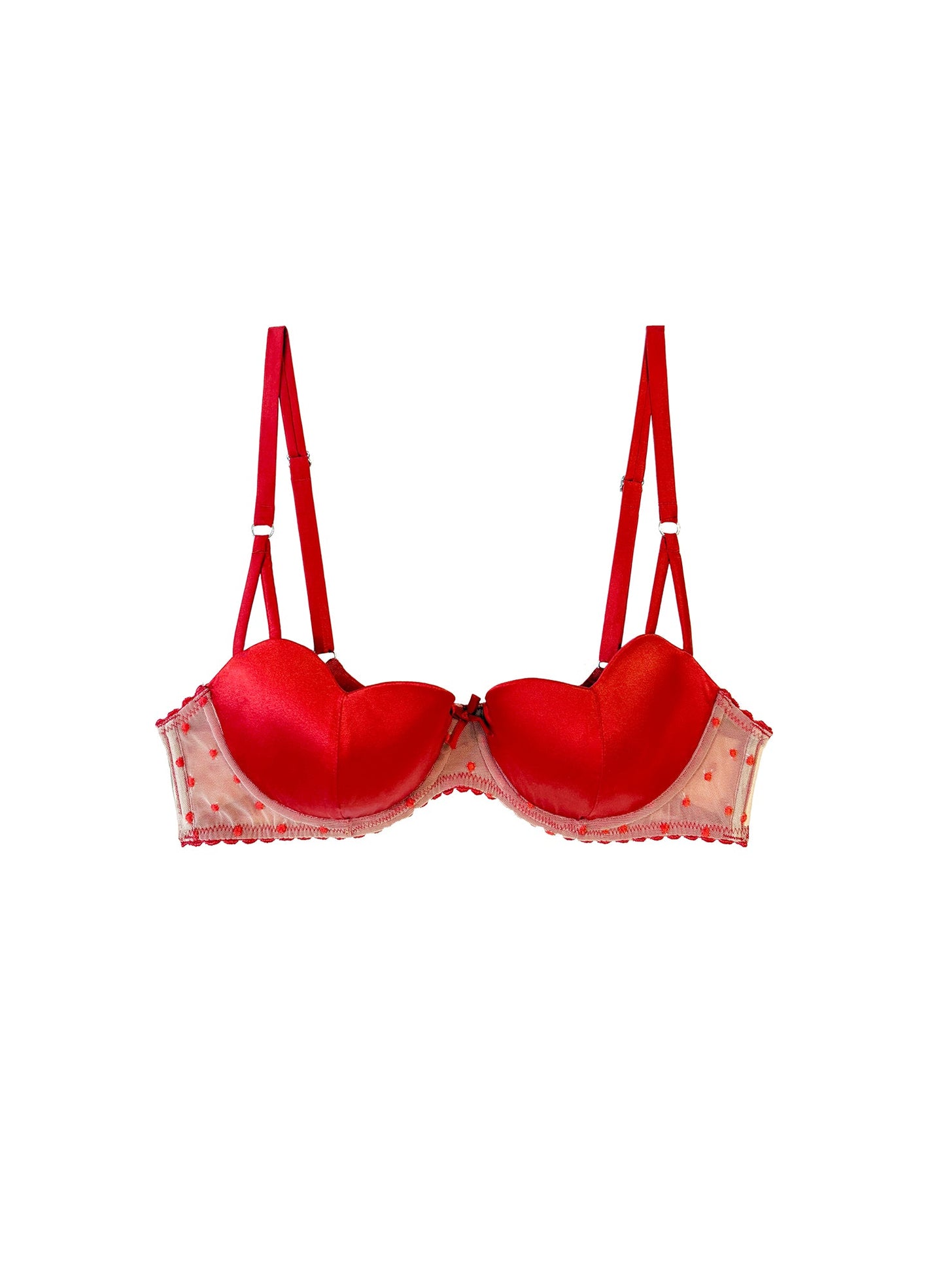 Fleur du Mal Red Amour Balconette Bra