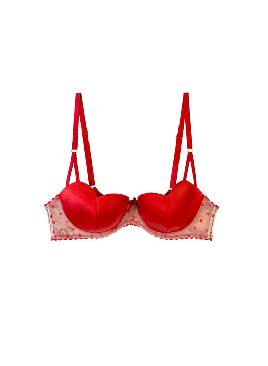 Fleur du Mal Red Amour Balconette Bra