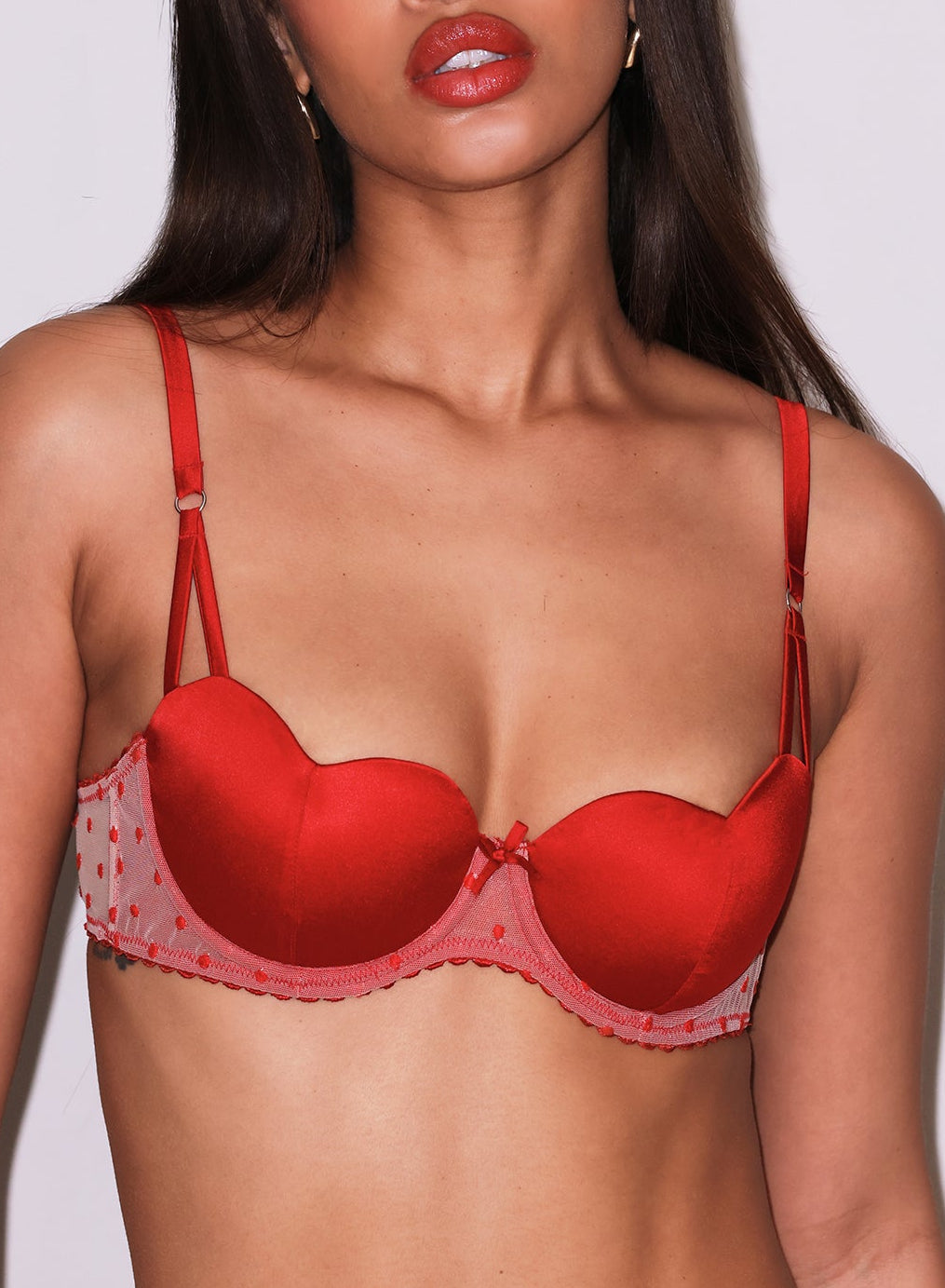 Fleur du Mal Red Amour Balconette Bra