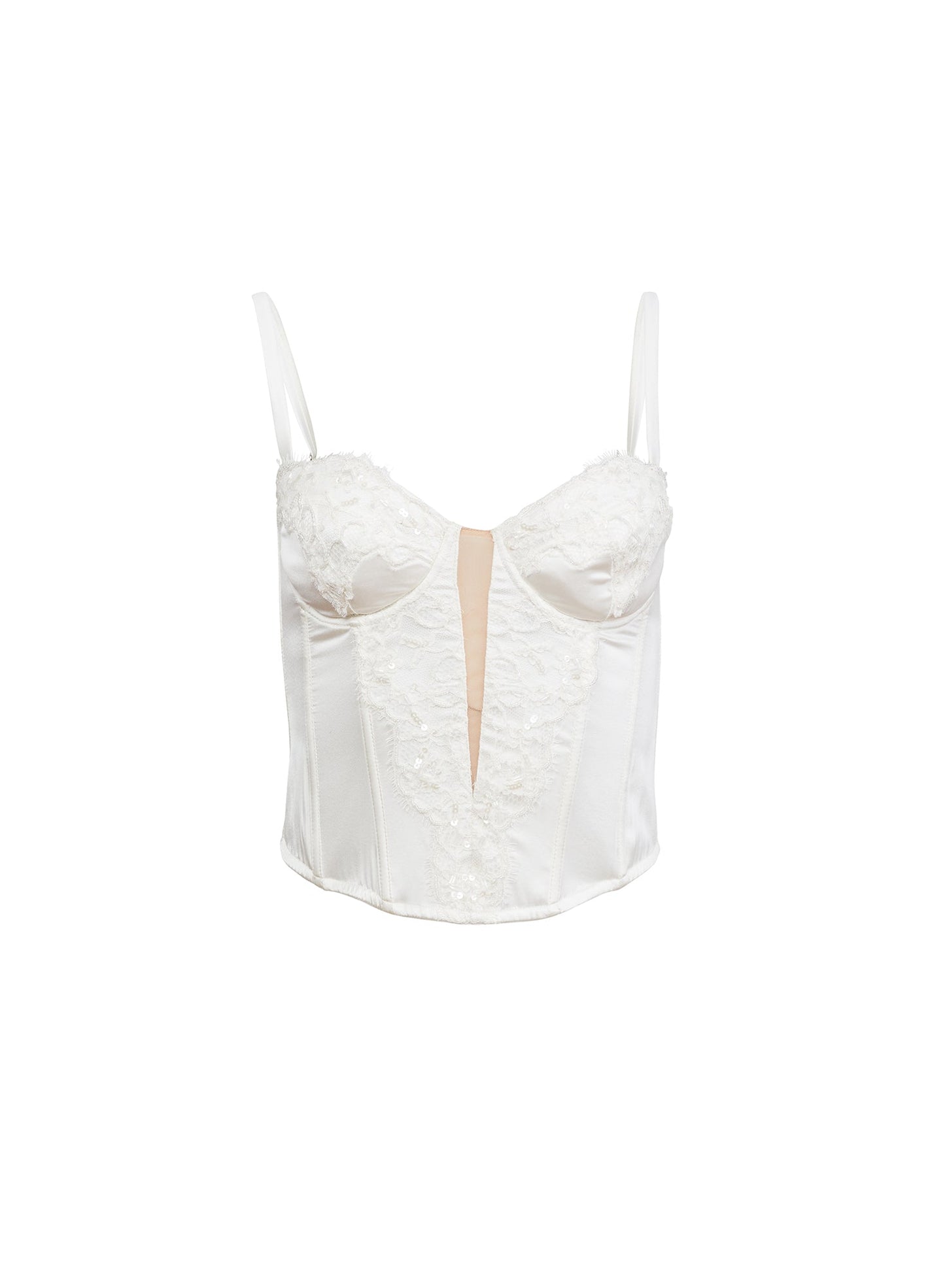 Fleur du Mal Ivory Daphne Silk Bustier