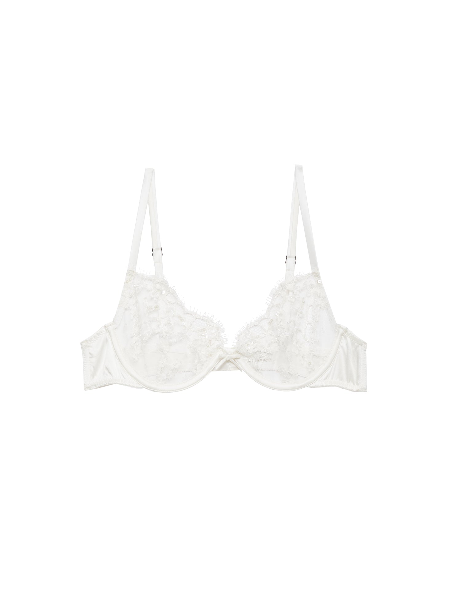 Fleur du Mal Ivory Daphne Lace Demi Bra