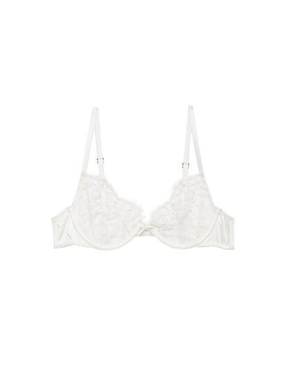 Fleur du Mal Ivory Daphne Lace Demi Bra