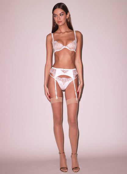 Fleur du Mal Ivory Daphne Lace Demi Bra