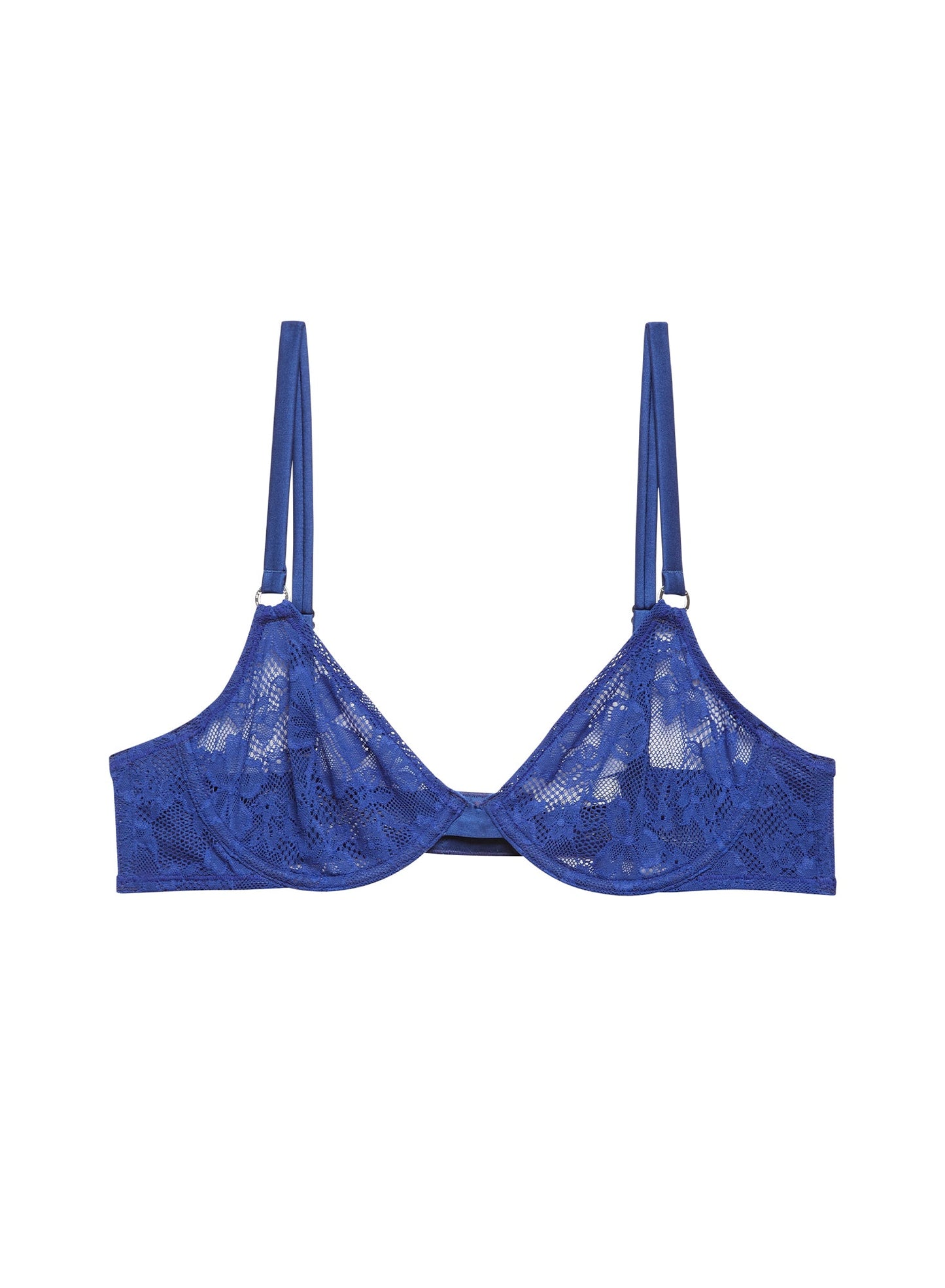 Fleur du Mal Starry Blue Le Stretch Lace Demi Bra