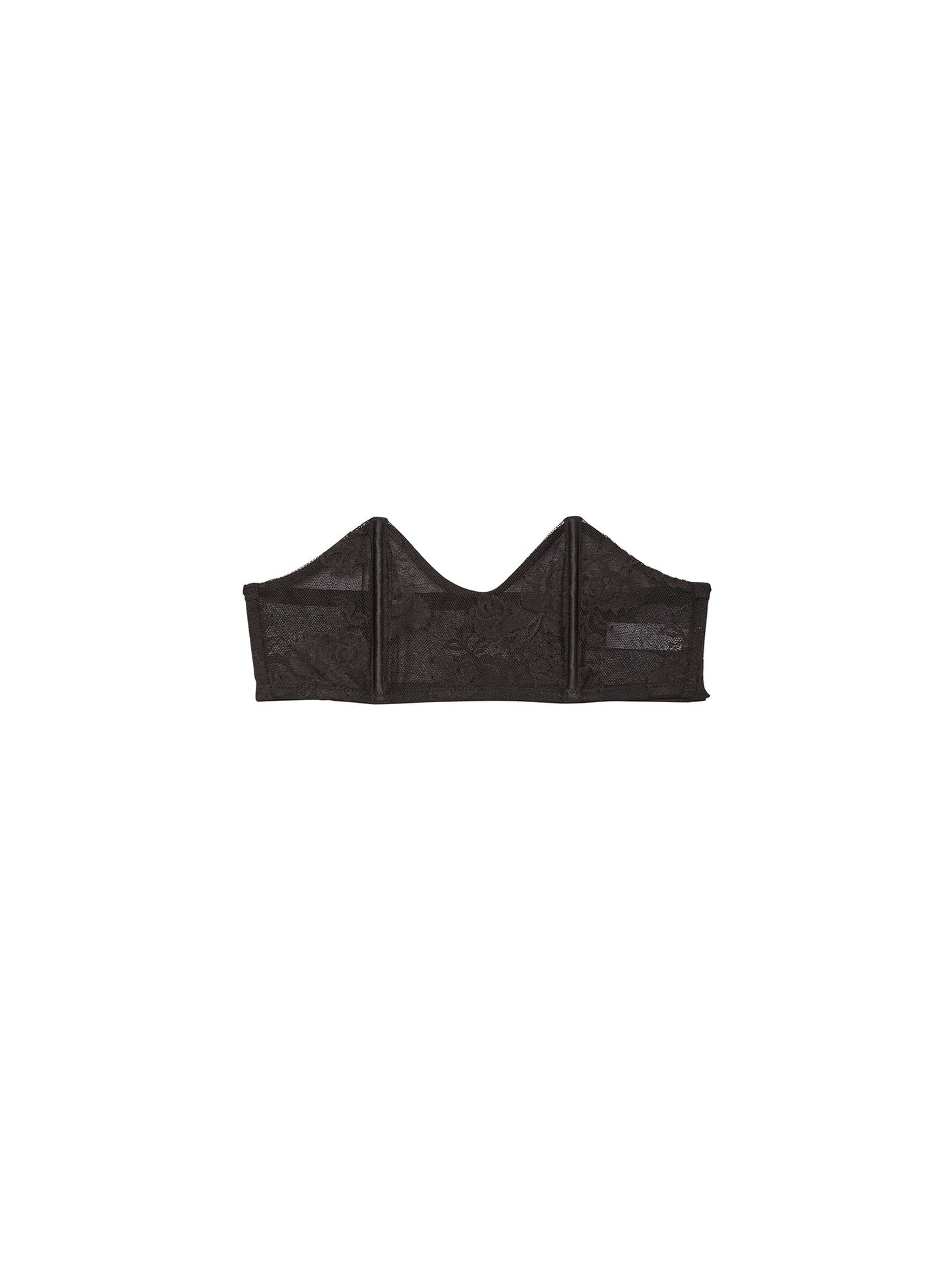 Fleur du Mal Black Bouquet Lace Bandeau Bra