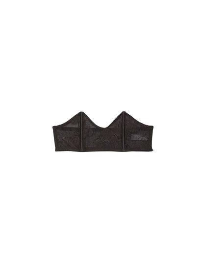Fleur du Mal Black Bouquet Lace Bandeau Bra