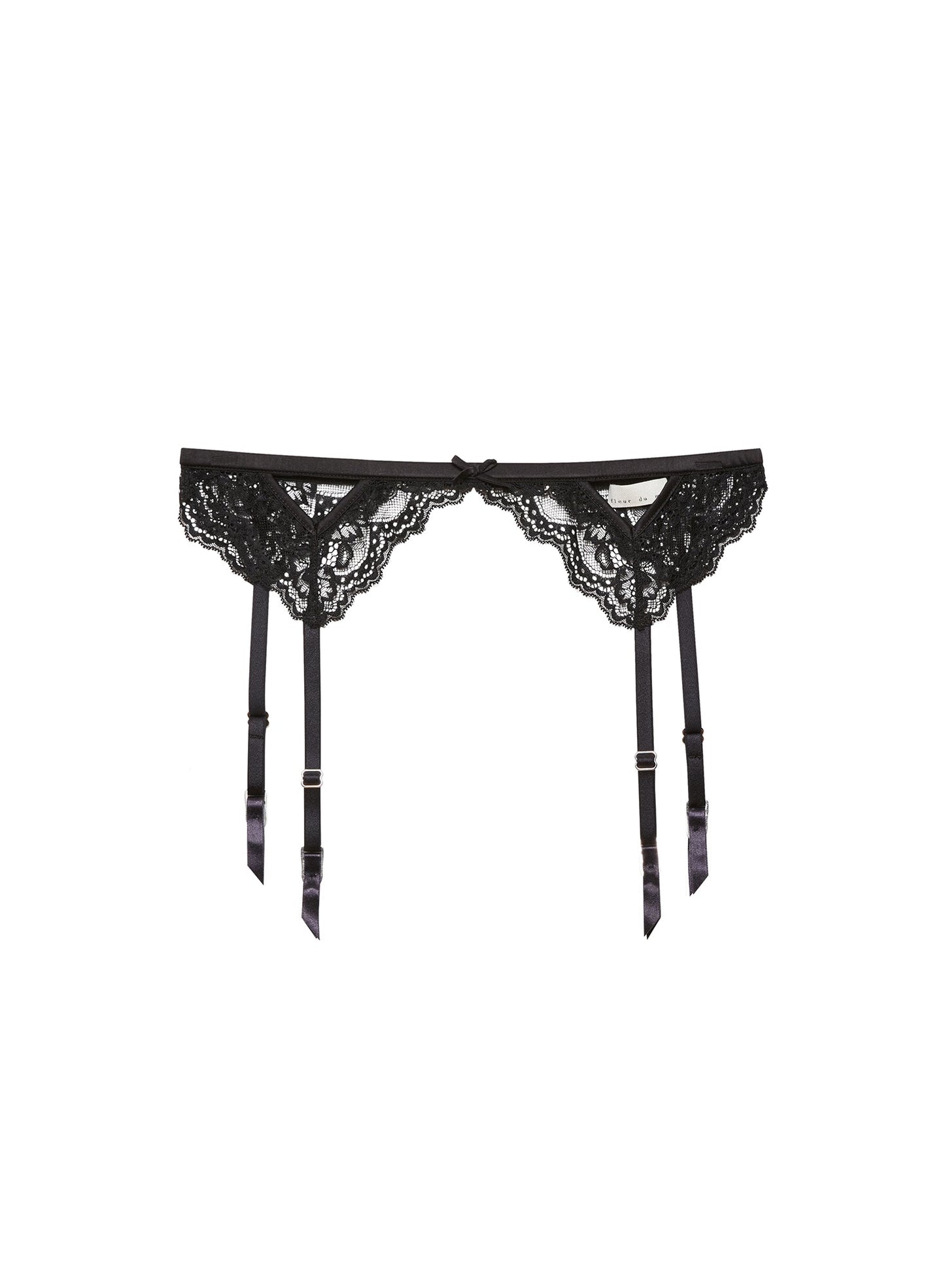 Fleur du Mal Black Bianca Lace Garter Belt