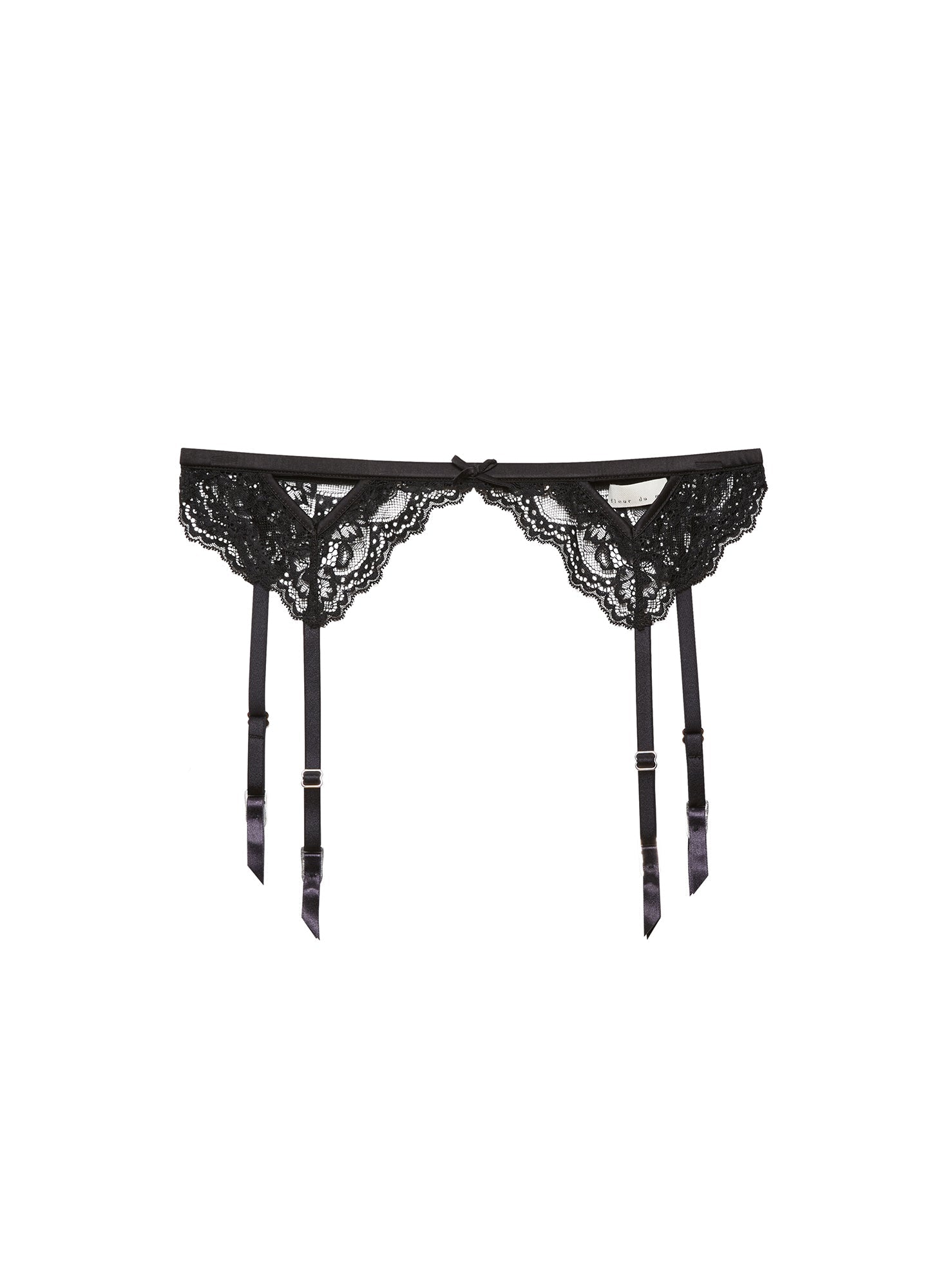 Fleur du Mal Black Bianca Lace Garter Belt