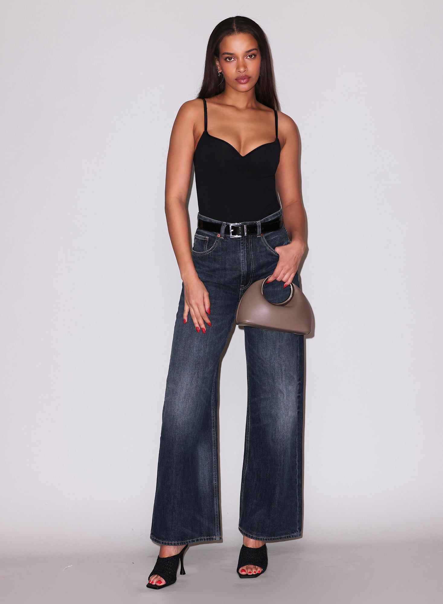Fleur du Mal Black Jersey Built-In Bra Cami