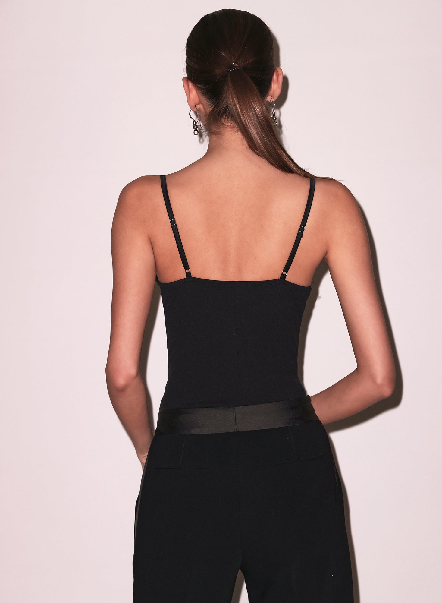 Fleur du Mal Black Jersey Built-In Bra Cami