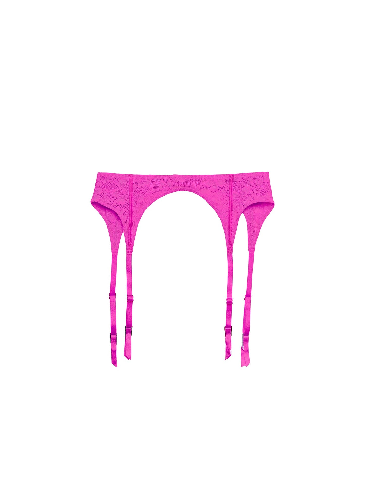 Fleur du Mal Wild Pink Le Stretch Lace Garter Belt