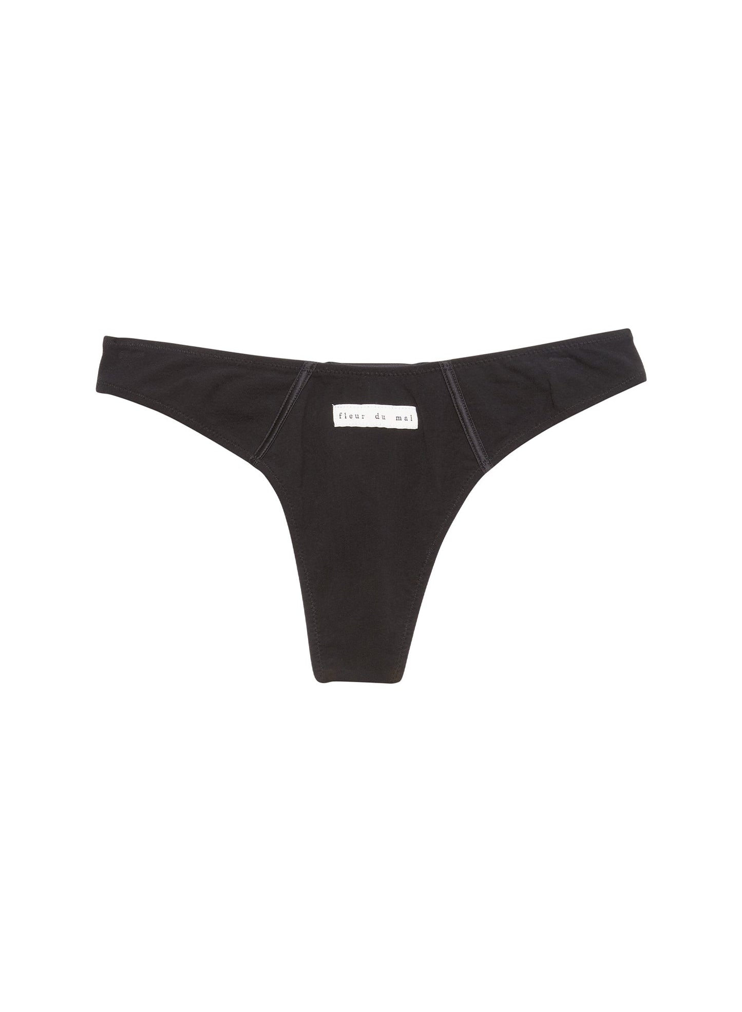 Fleur du Mal Black Organic Cotton Thong