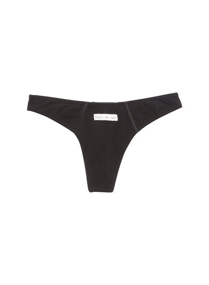 Fleur du Mal Black Organic Cotton Thong