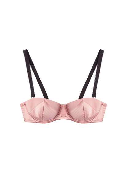 Fleur du Mal Pink & Black Top Stitch Convertible Bra
