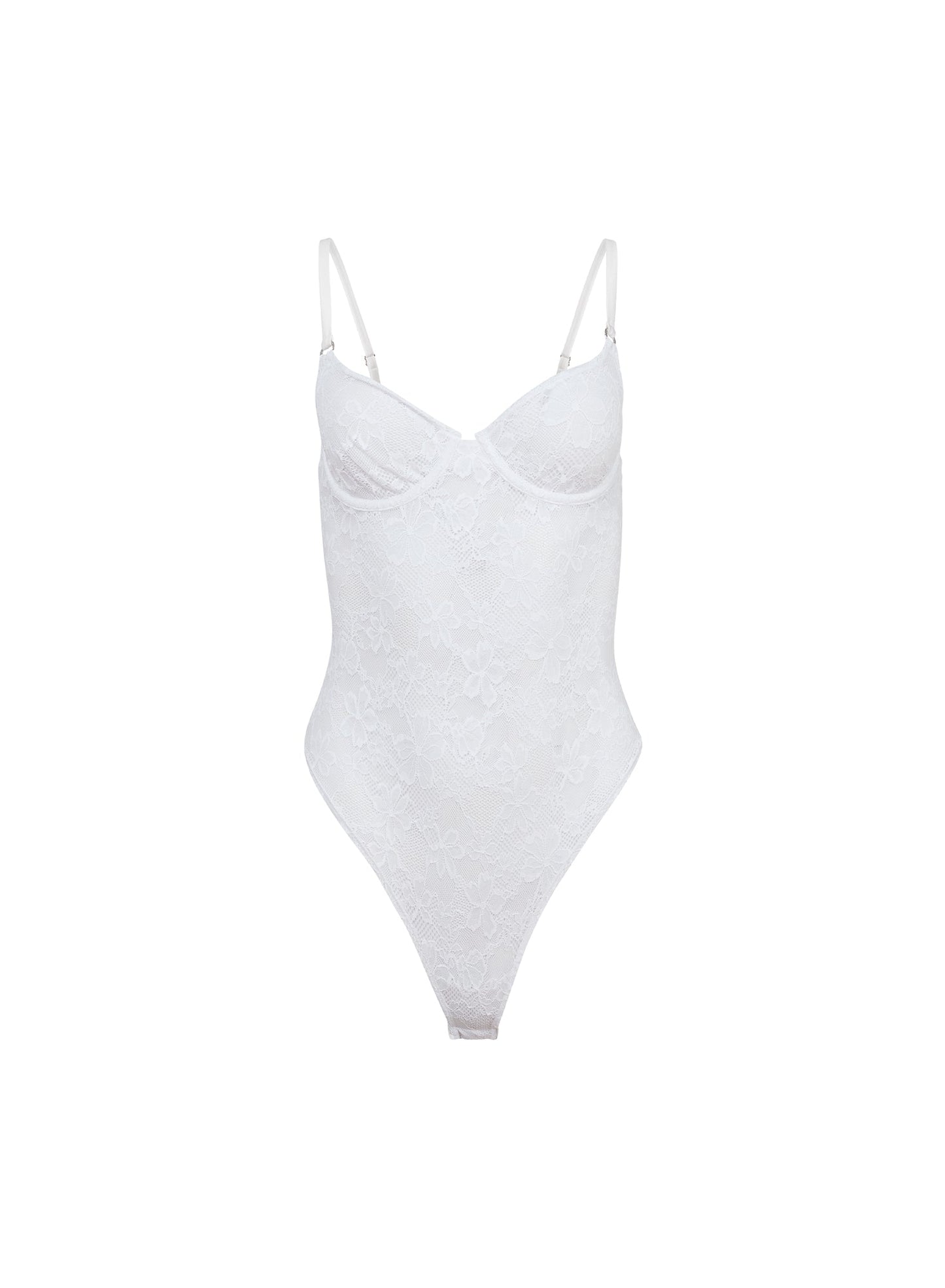 Fleur du Mal Ivory Le Stretch Lace Bodysuit