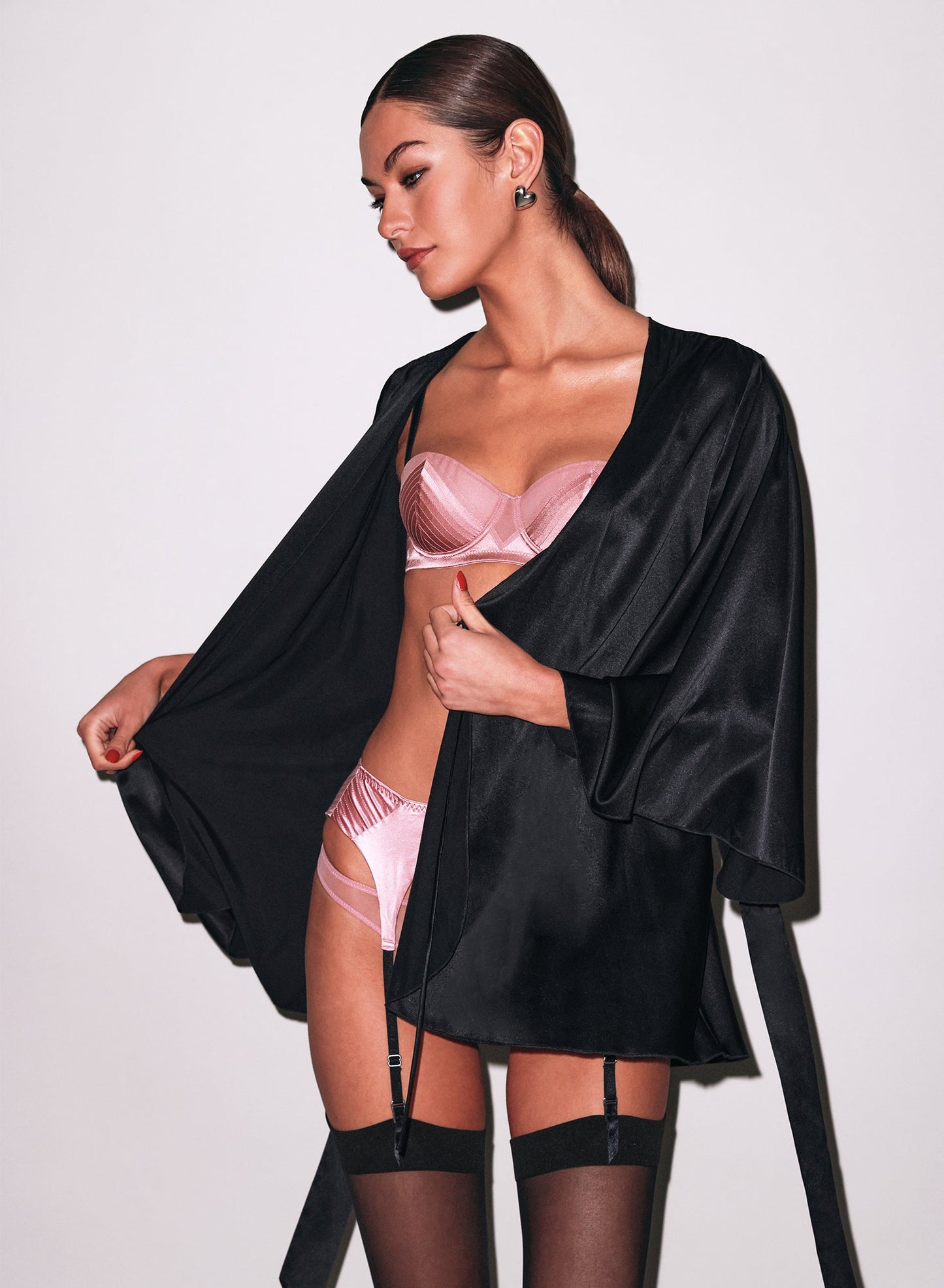 Fleur du Mal Black Angel Sleeve Robe