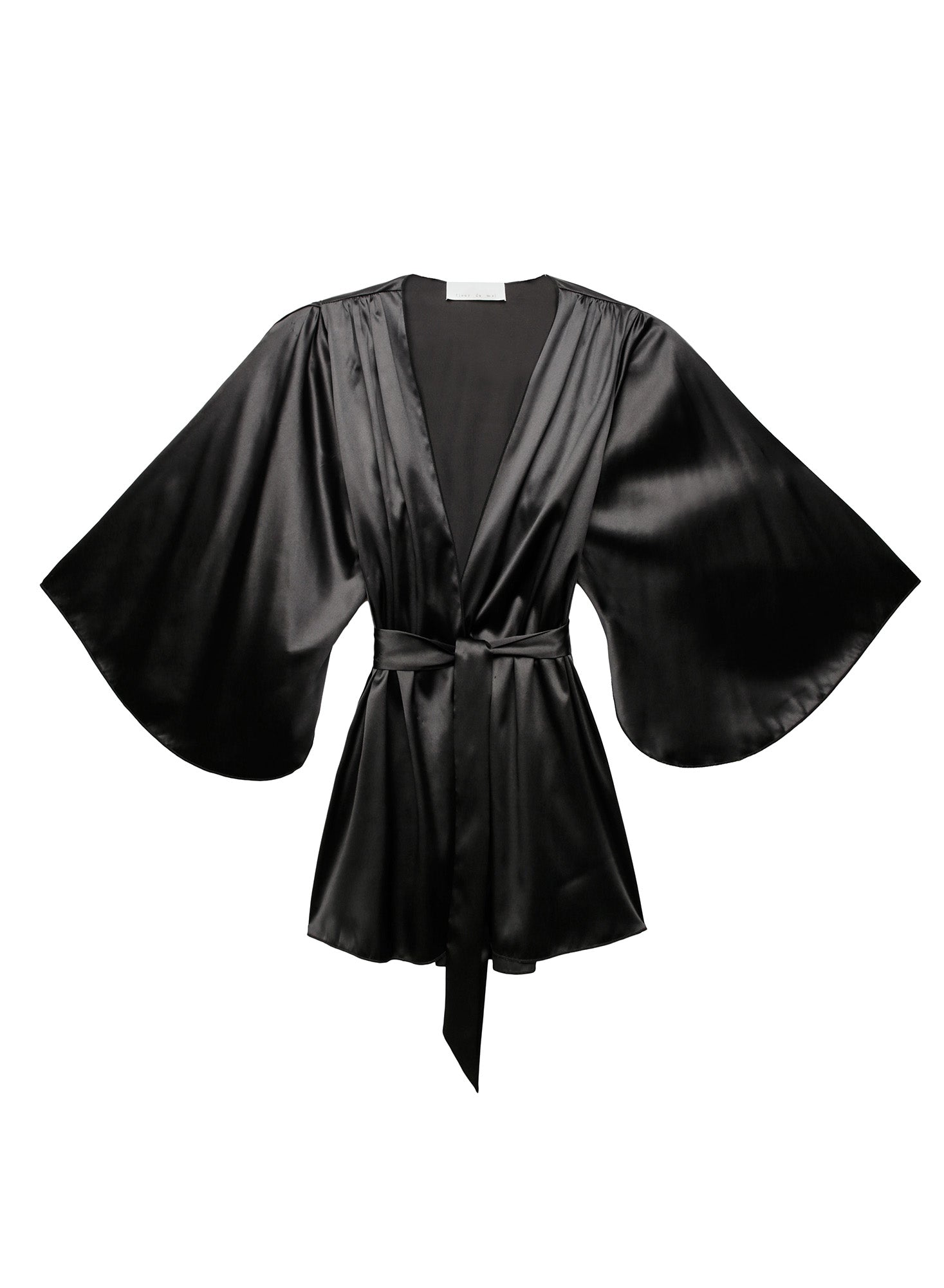 Fleur du Mal Black Angel Sleeve Robe