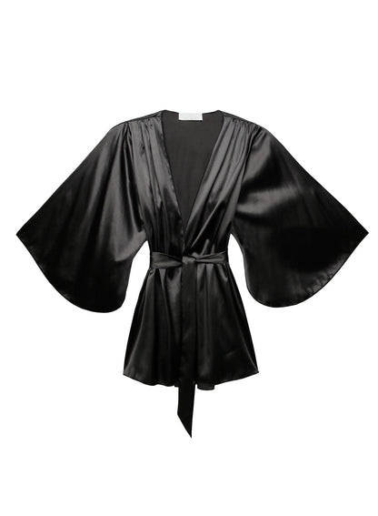 Fleur du Mal Black Angel Sleeve Robe