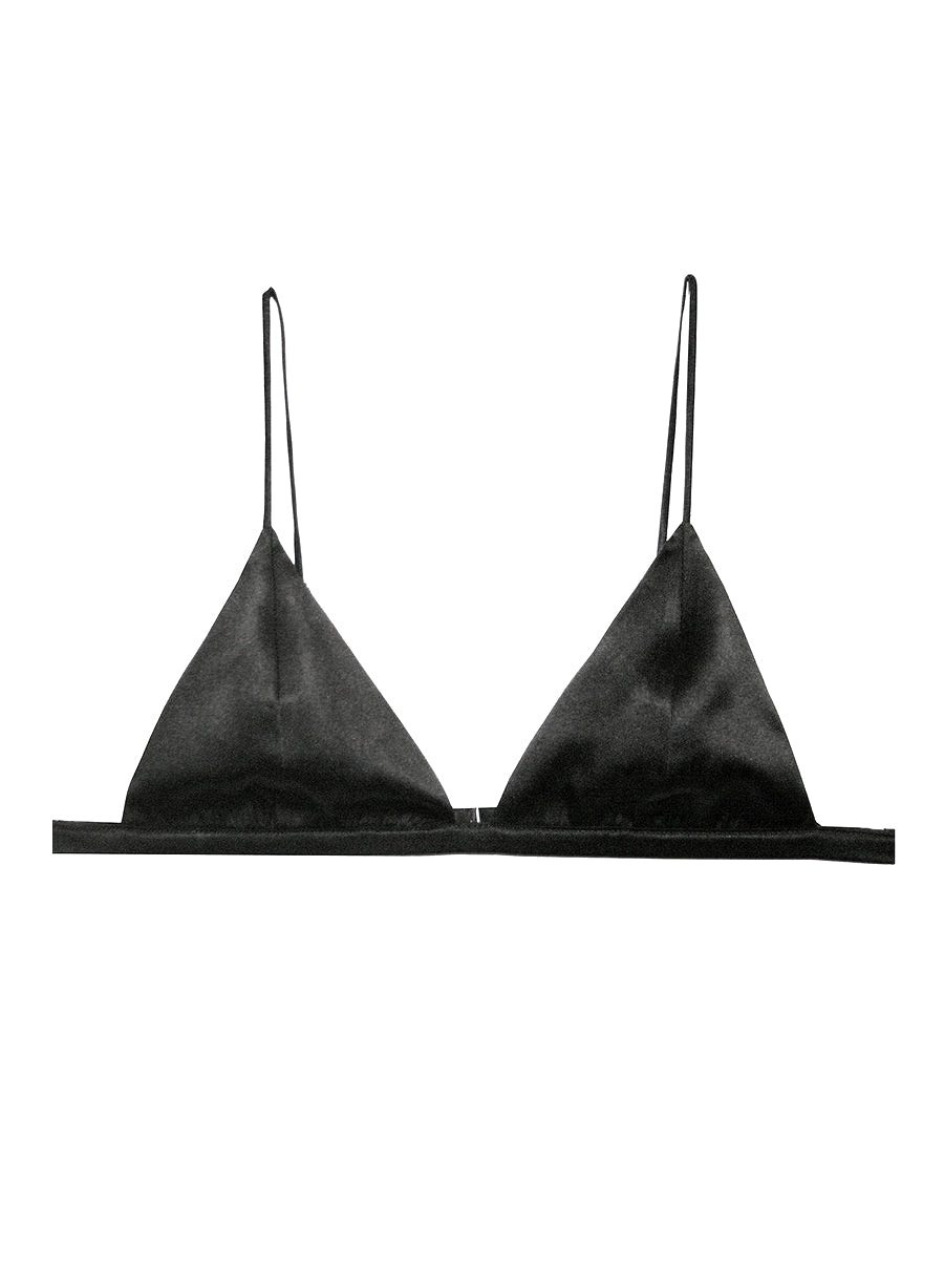 Fleur du Mal Black Luxe Triangle Bra