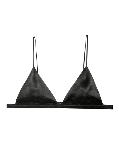 Fleur du Mal Black Luxe Triangle Bra