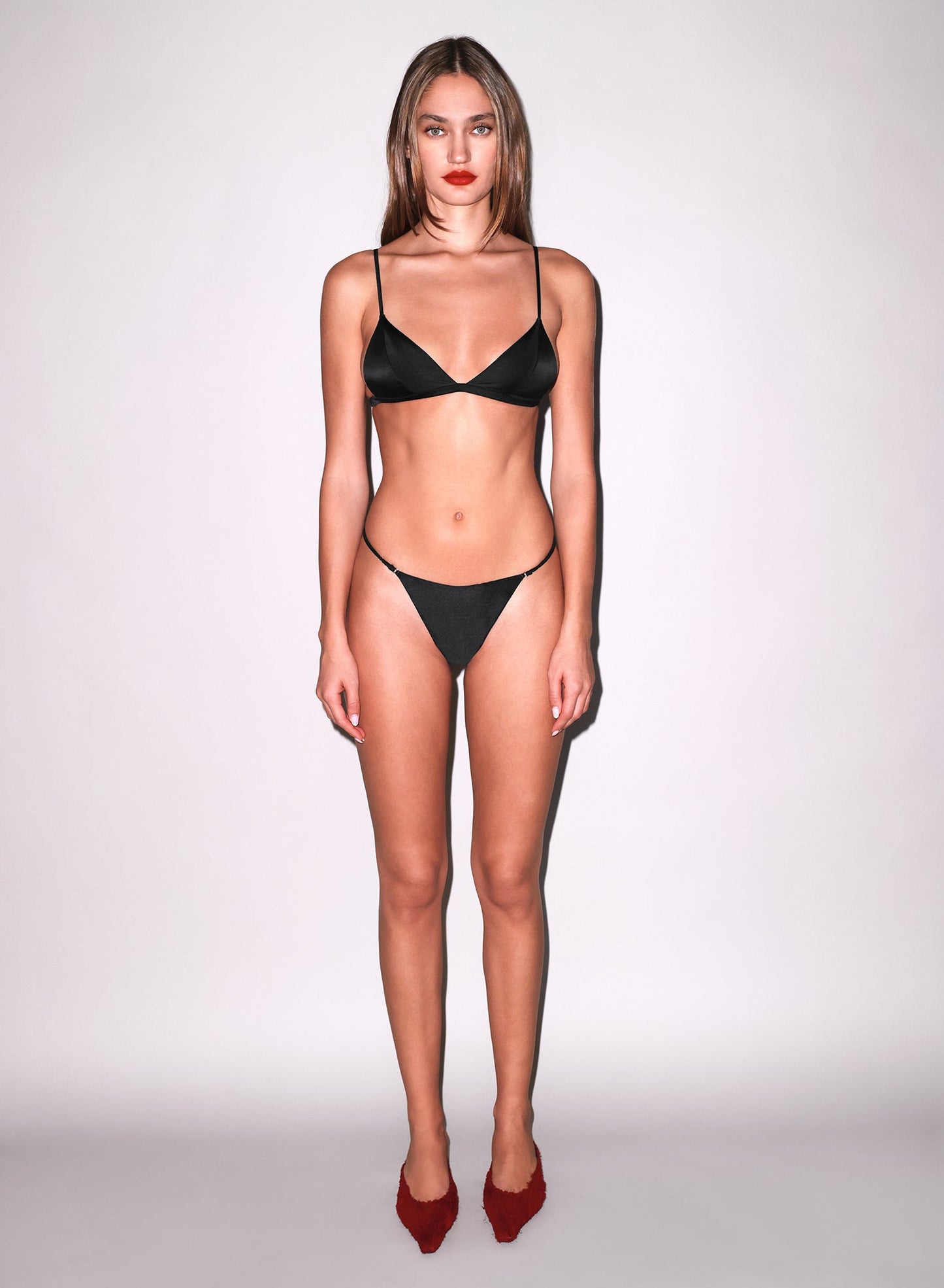 Fleur du Mal Black Luxe V-String