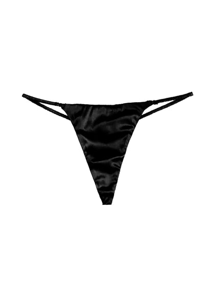 Fleur du Mal Black Luxe V-String