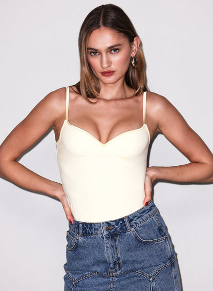 Fleur du Mal Buttercup Yellow Jersey Built-In Bra Cami