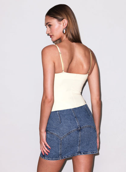 Fleur du Mal Buttercup Yellow Jersey Built-In Bra Cami