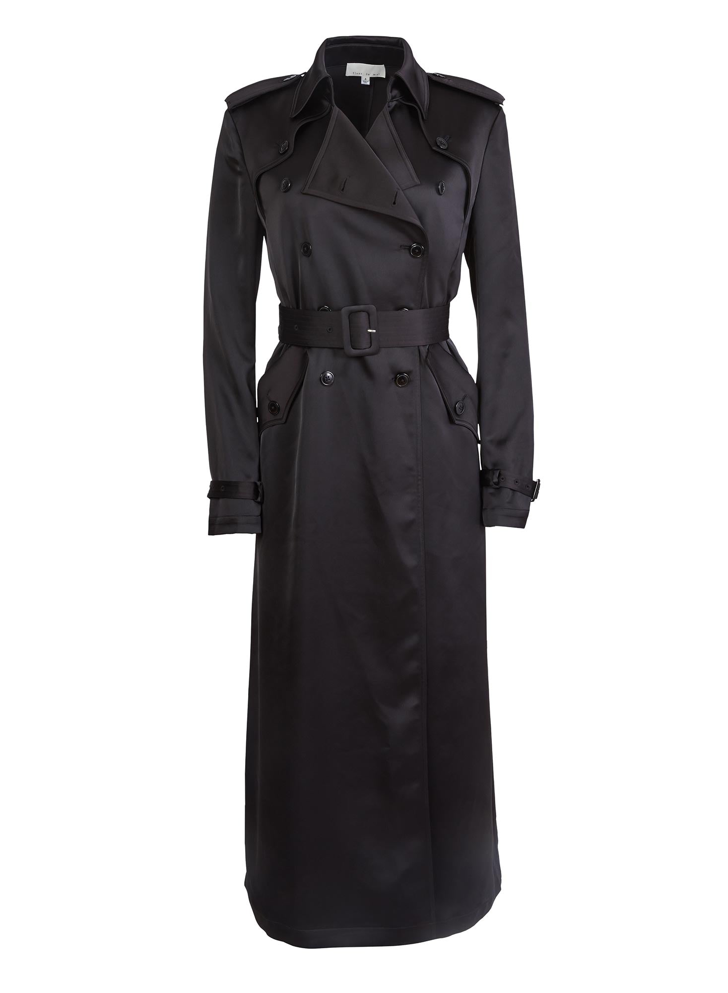 Fleur du Mal Black Luxe Trench Coat