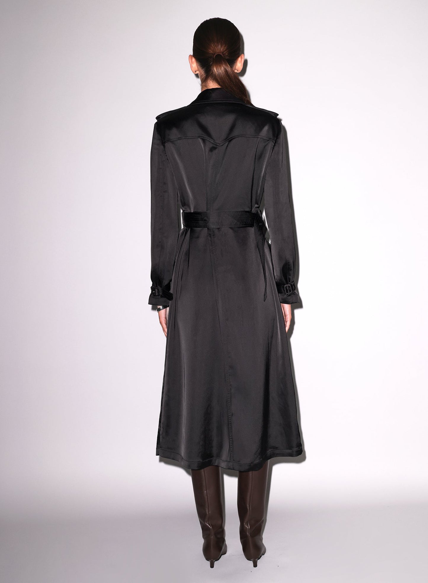 Fleur du Mal Black Luxe Trench Coat