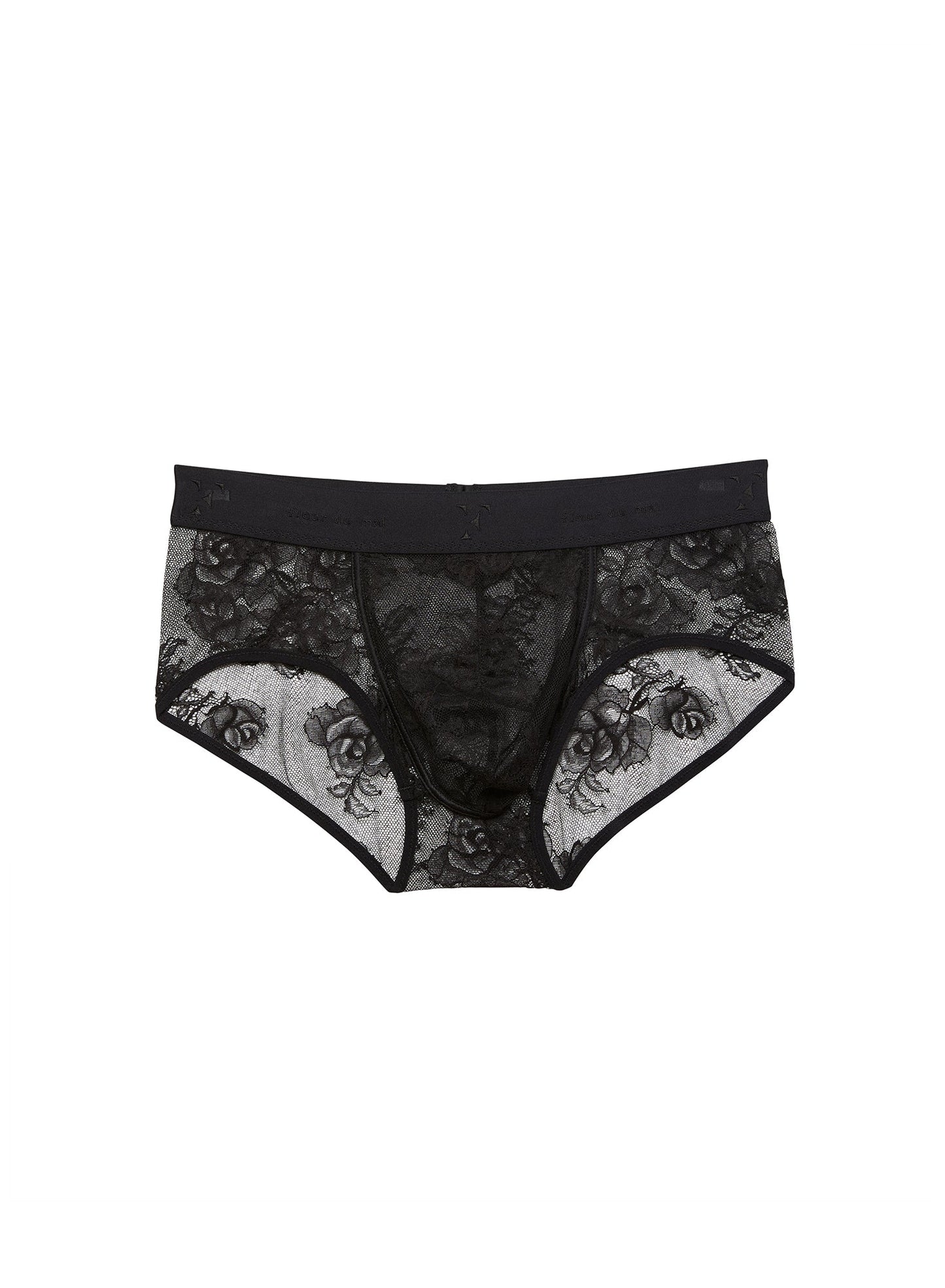 Fleur du Mal Black Men's Bouquet Lace Brief