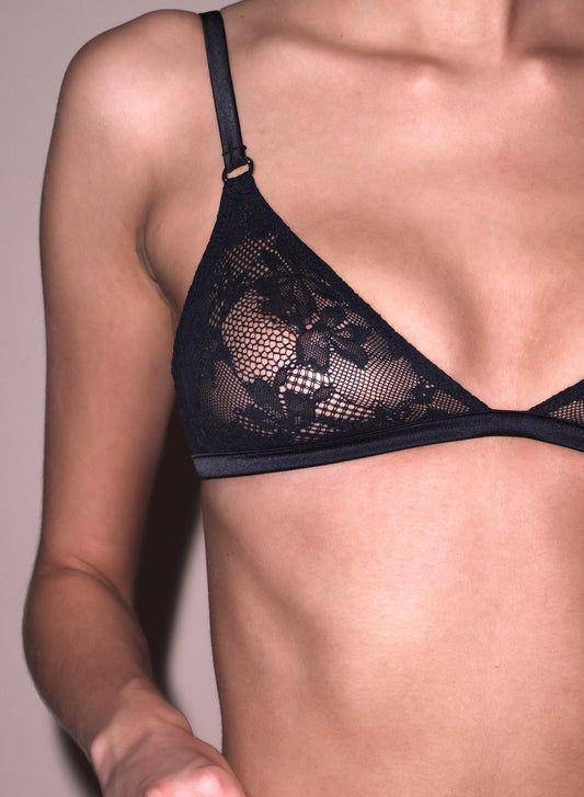 Fleur du Mal Le Stretch Lace Triangle Bra