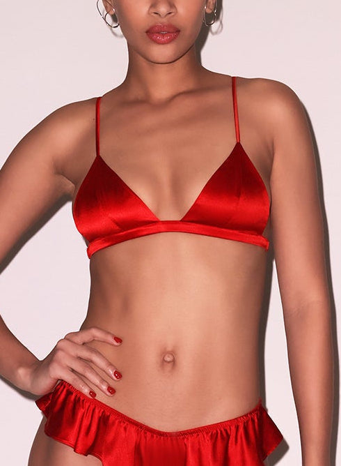 Fleur du Mal Red Luxe Triangle Bra