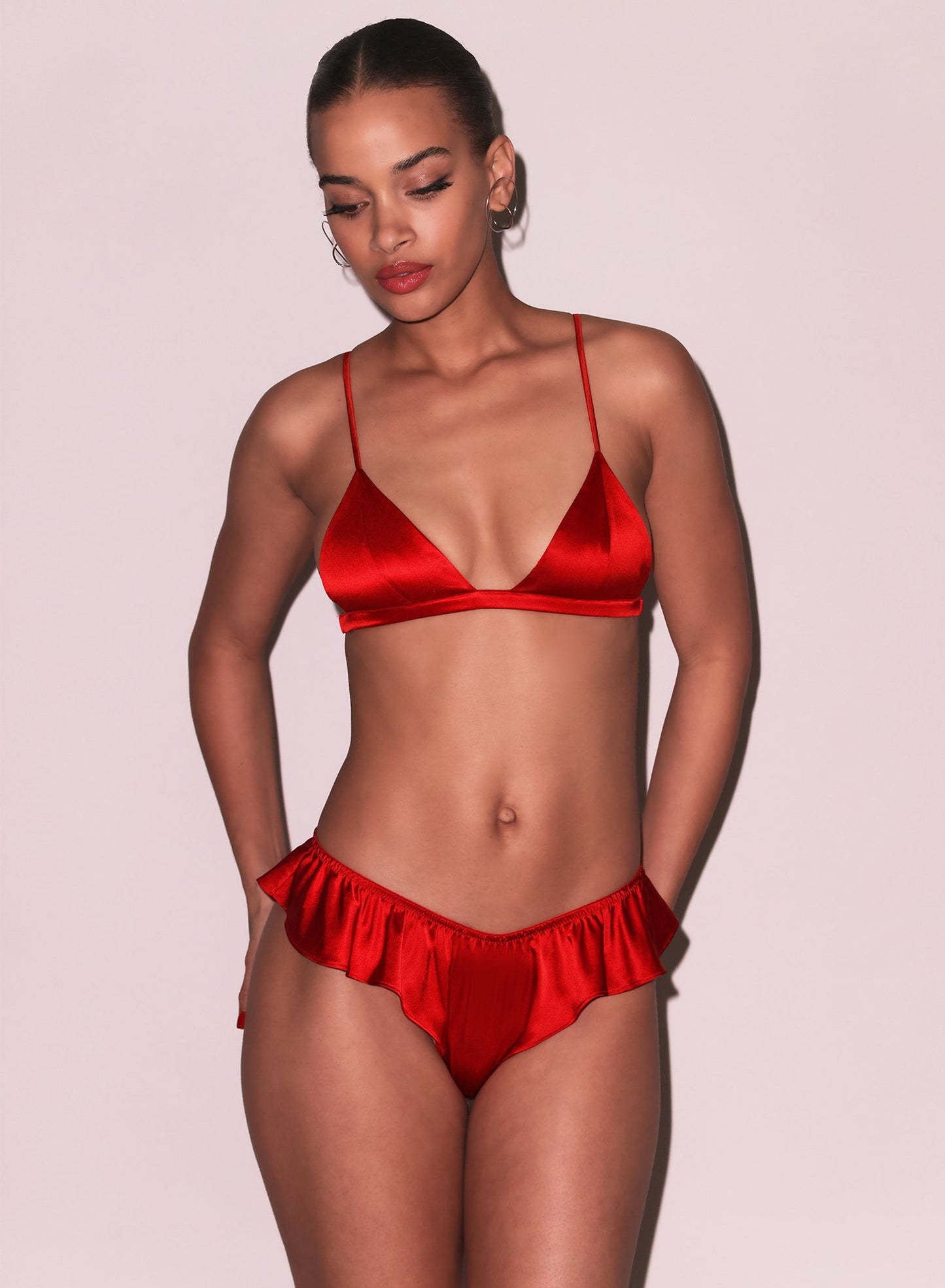 Fleur du Mal Red Luxe Triangle Bra