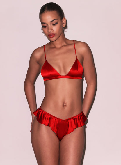 Fleur du Mal Red Luxe Triangle Bra